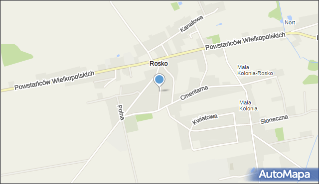 Rosko, Studniowa, mapa Rosko