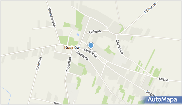 Rusinów powiat przysuski, Strażacka, mapa Rusinów powiat przysuski