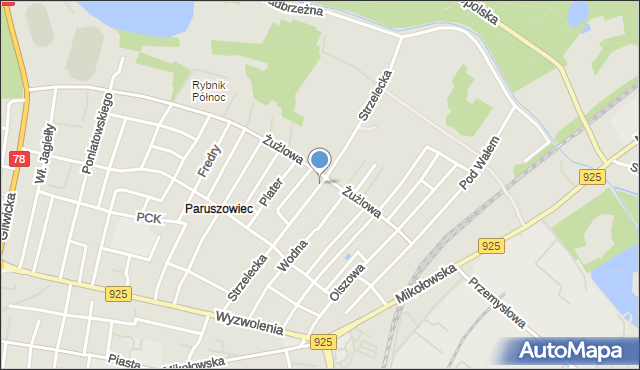 Rybnik, Strzelecka, mapa Rybnika