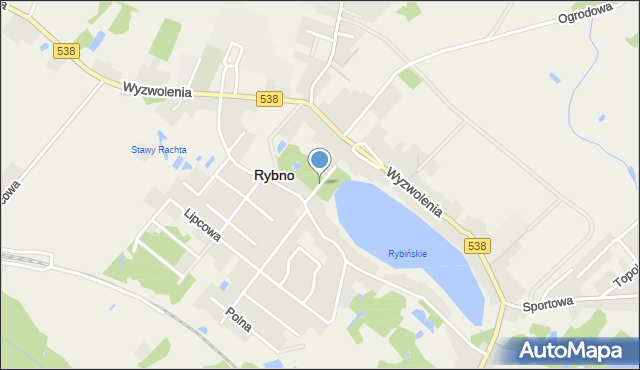 Rybno powiat działdowski, Stroma, mapa Rybno powiat działdowski