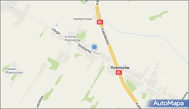 Rzeniszów, Strażacka, mapa Rzeniszów
