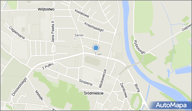 Sanok, Staszica Stanisława, mapa Sanok