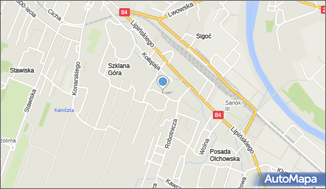 Sanok, Stolarska, mapa Sanok