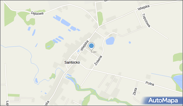 Santocko, Strażacka, mapa Santocko