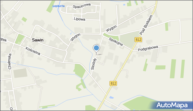 Sawin, Stodoły, mapa Sawin