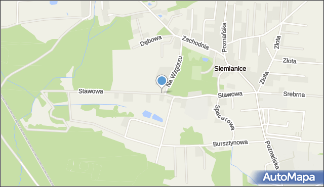 Siemianice gmina Oborniki Śląskie, Stawowa, mapa Siemianice gmina Oborniki Śląskie