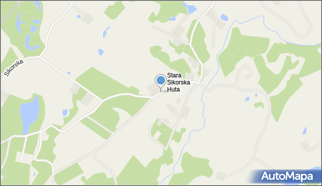 Sikorzyno, Stara Sikorska Huta, mapa Sikorzyno