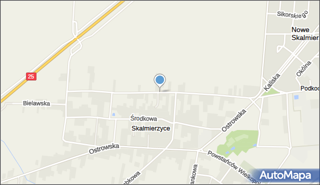 Skalmierzyce, Starowiejska, mapa Skalmierzyce