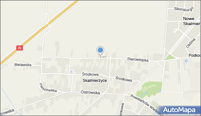 Skalmierzyce, Starowiejska, mapa Skalmierzyce