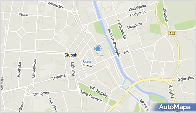 Słupsk, Stary Rynek, mapa Słupska