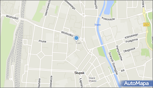 Słupsk, Staszica Stanisława, mapa Słupska