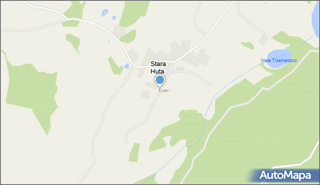 Stara Huta gmina Sierakowice, Stara Huta, mapa Stara Huta gmina Sierakowice