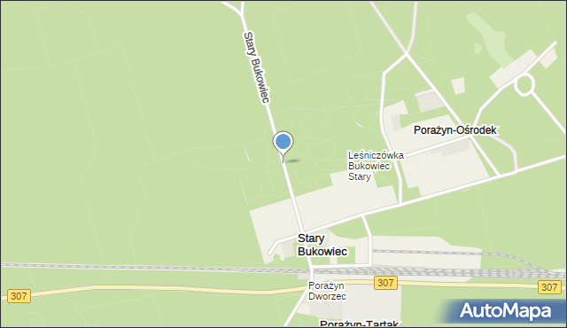 Stary Bukowiec gmina Opalenica, Stary Bukowiec, mapa Stary Bukowiec gmina Opalenica