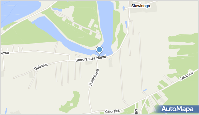 Stawinoga, Starorzecza Narwi, mapa Stawinoga