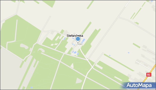 Stefanówka gmina Rozprza, Stefanówka, mapa Stefanówka gmina Rozprza