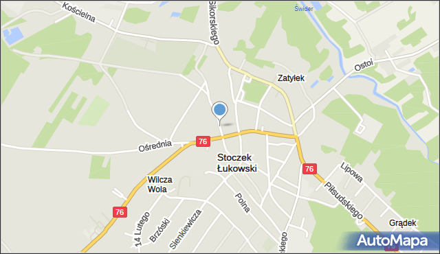 Stoczek Łukowski, Stodolna, mapa Stoczek Łukowski
