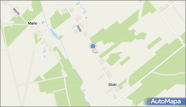 Stoki gmina Drużbice, Stoki, mapa Stoki gmina Drużbice