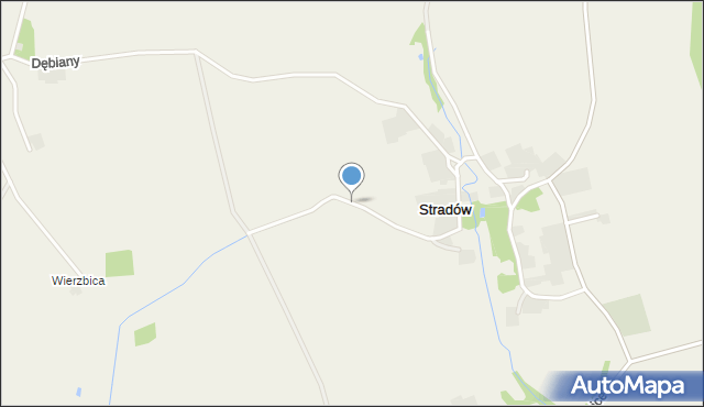 Stradów gmina Czarnocin, Stradów, mapa Stradów gmina Czarnocin