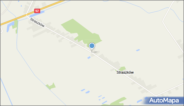 Straszków gmina Kościelec, Straszków, mapa Straszków gmina Kościelec