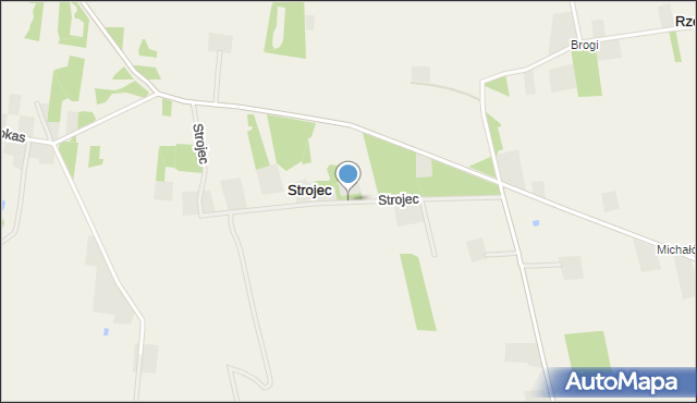 Strojec gmina Kampinos, Strojec, mapa Strojec gmina Kampinos