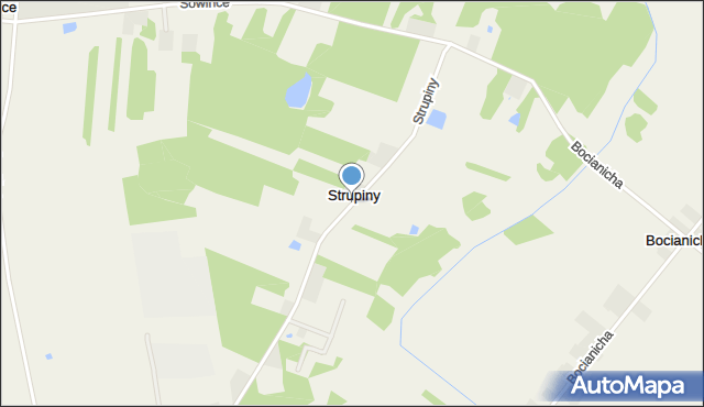 Strupiny, Strupiny, mapa Strupiny