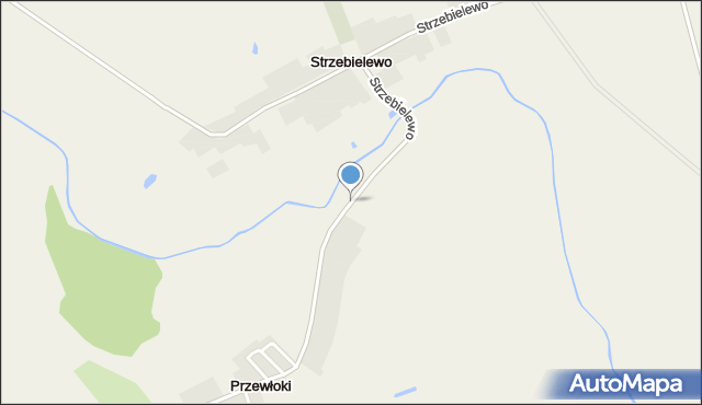 Strzebielewo gmina Dolice, Strzebielewo, mapa Strzebielewo gmina Dolice