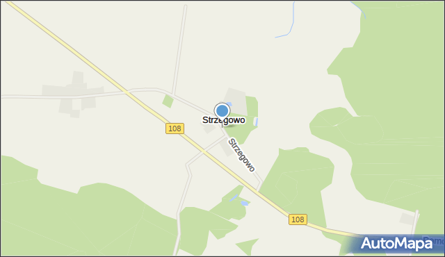 Strzegowo gmina Wolin, Strzegowo, mapa Strzegowo gmina Wolin