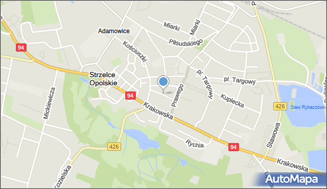 Strzelce Opolskie, Strażacka, mapa Strzelce Opolskie