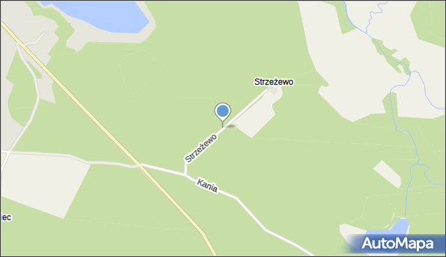 Strzeżewo gmina Polanów, Strzeżewo, mapa Strzeżewo gmina Polanów