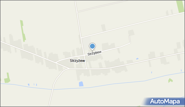 Strzyżew gmina Łuków, Strzyżew, mapa Strzyżew gmina Łuków