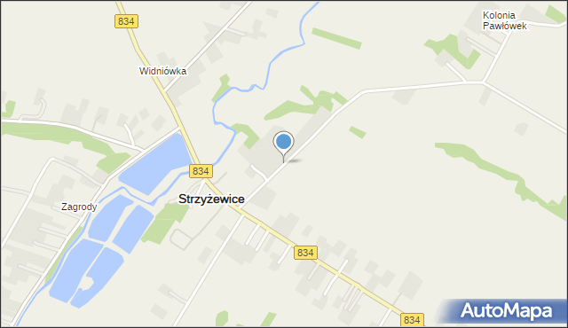 Strzyżewice powiat lubelski, Strzyżewice, mapa Strzyżewice powiat lubelski