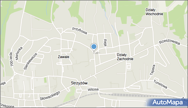 Strzyżów, Staszica Stanisława, mapa Strzyżów