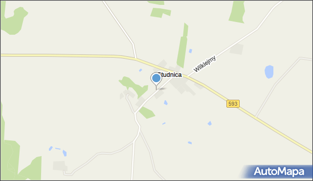 Studnica gmina Jeziorany, Studnica, mapa Studnica gmina Jeziorany