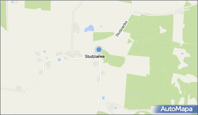 Studzianka gmina Jeziorany, Studzianka, mapa Studzianka gmina Jeziorany