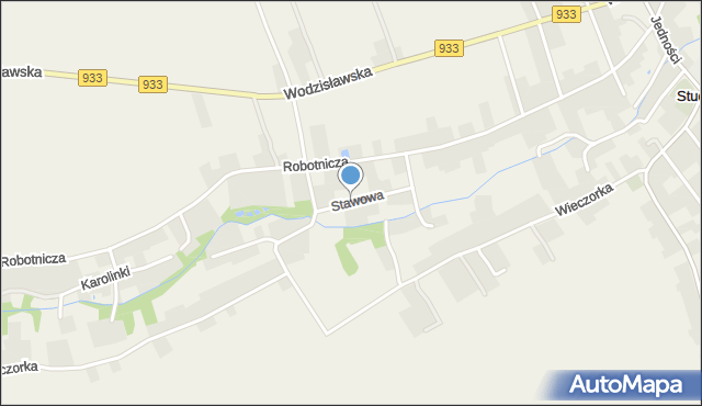 Studzionka gmina Pszczyna, Stawowa, mapa Studzionka gmina Pszczyna
