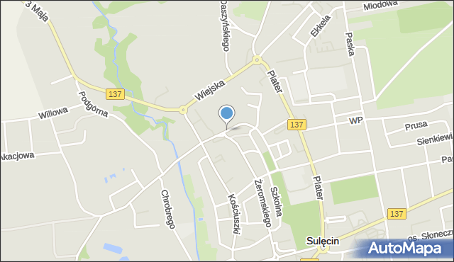 Sulęcin, Stefana Batorego, mapa Sulęcin