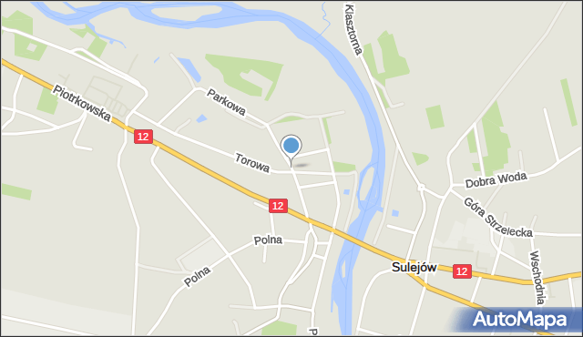 Sulejów powiat piotrkowski, Staropiotrkowska, mapa Sulejów powiat piotrkowski