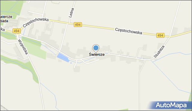 Świercze gmina Olesno, Studnitza, mapa Świercze gmina Olesno