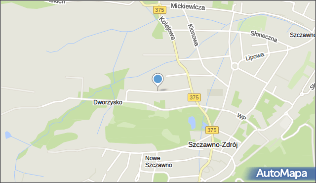 Szczawno-Zdrój, Stwosza Wita, mapa Szczawno-Zdrój