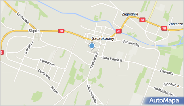 Szczekociny, Strażacka, mapa Szczekociny