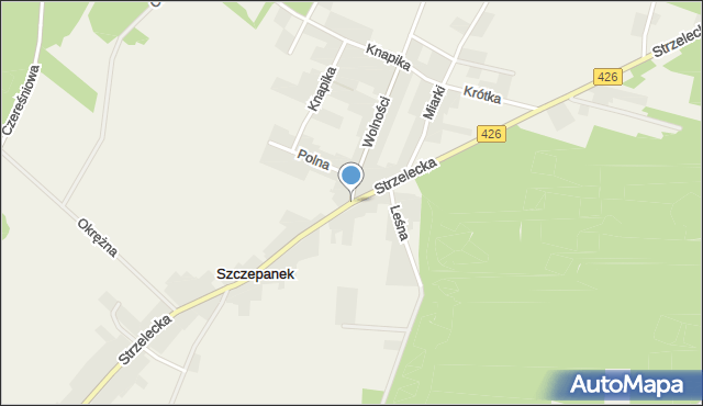 Szczepanek gmina Strzelce Opolskie, Strzelecka, mapa Szczepanek gmina Strzelce Opolskie