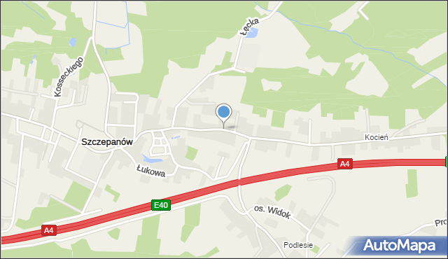 Szczepanów gmina Brzesko, Stojałowskiego Stanisława, ks., mapa Szczepanów gmina Brzesko