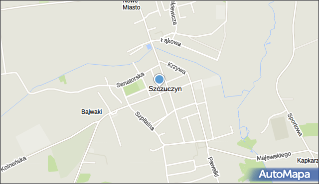 Szczuczyn powiat grajewski, Strażacka, mapa Szczuczyn powiat grajewski