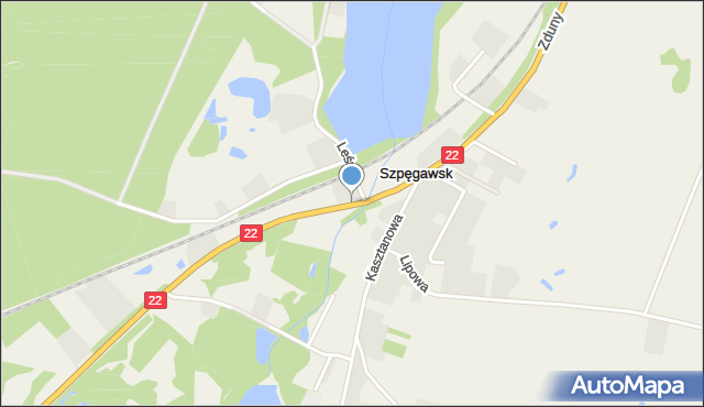 Szpęgawsk, Starogardzka, mapa Szpęgawsk