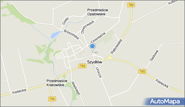 Szydłów powiat staszowski, Staszowska, mapa Szydłów powiat staszowski