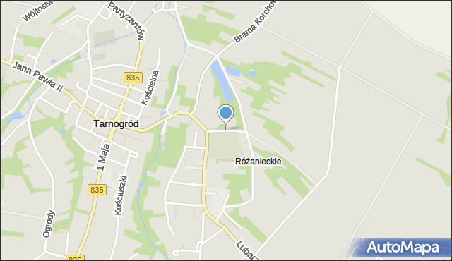 Tarnogród, Stroma, mapa Tarnogród