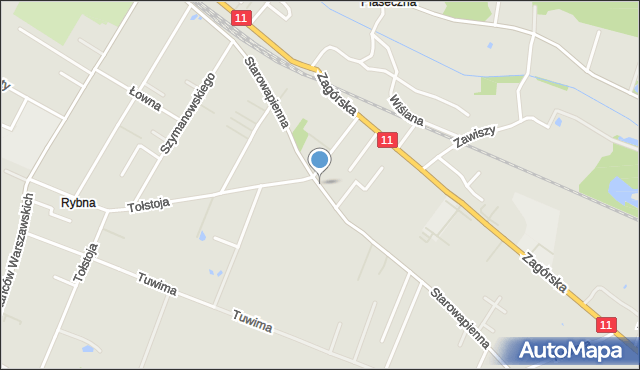 Tarnowskie Góry, Starowapienna, mapa Tarnowskie Góry