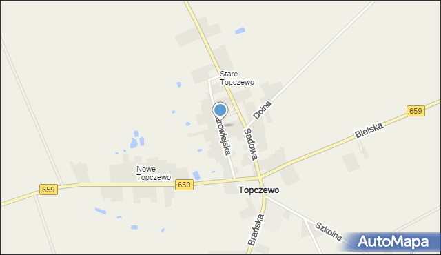 Topczewo, Starowiejska, mapa Topczewo