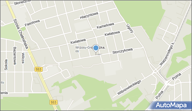 Toruń, Storczykowa, mapa Torunia