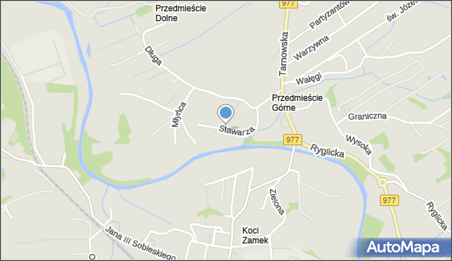 Tuchów, Stawarza Antoniego, kpt., mapa Tuchów